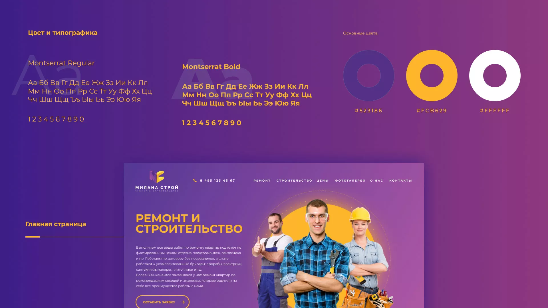 Разработка сайта строительной компании «Милана-Строй» в Осе
